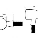 SHIN YO LED Mini-Blinker ARROW, E-gepr., schwarz, kurzer Stiel