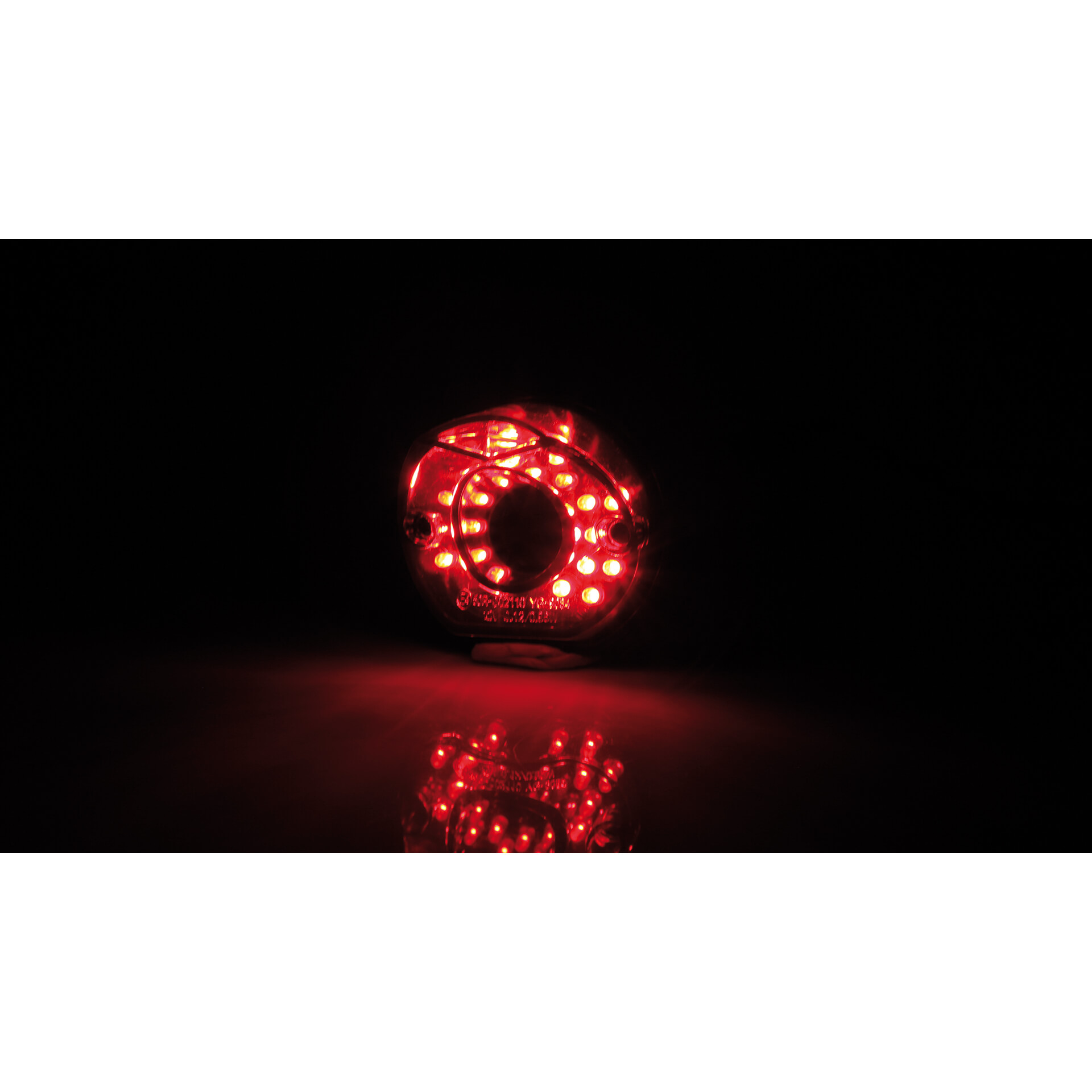 shin_yo LED Rücklicht MADISON, schwarze runde Basisplatte, getöntes Glas