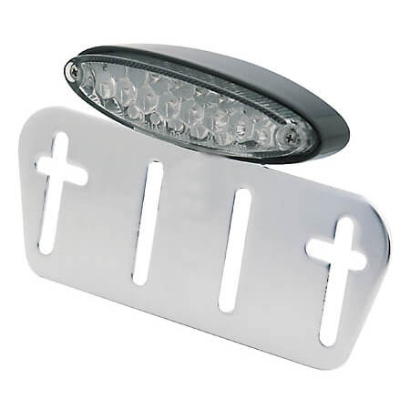 shin_yo LED Mini-Rücklicht klar, mit Nummernschildplatte, Gehäuse schwarz