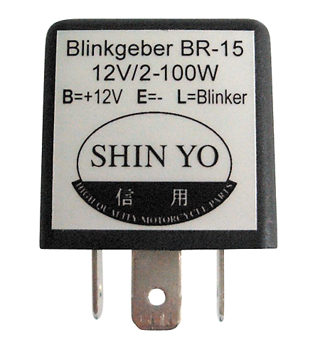 shin_yo Przekaźnik flasherowy SY-02, 3-biegunowy, 12 VDC, 1-100 W